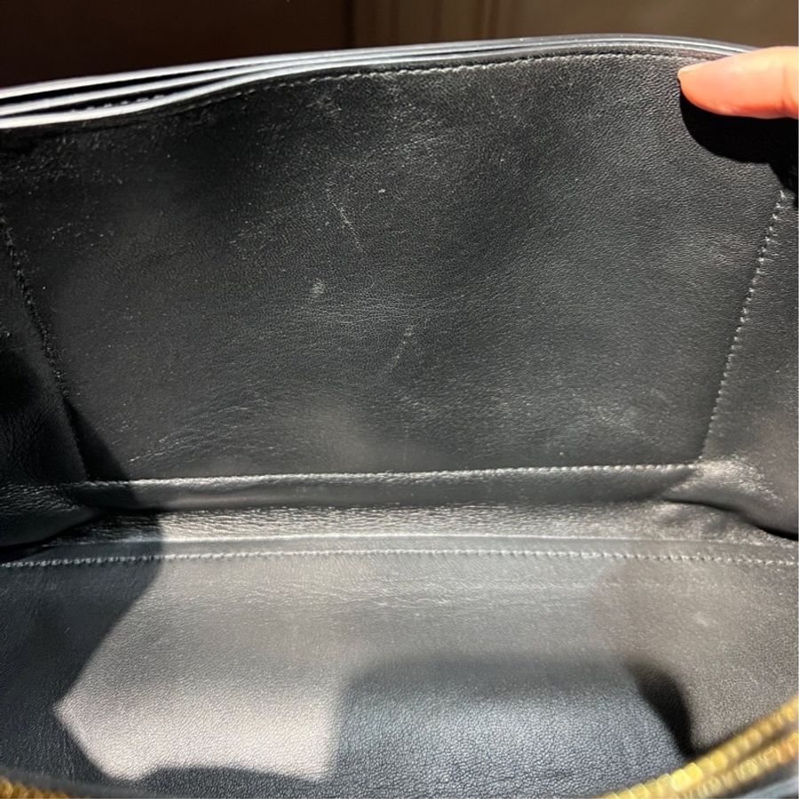 巴黎世家/Balenciaga crush中號 黑金褶皺牛皮-22