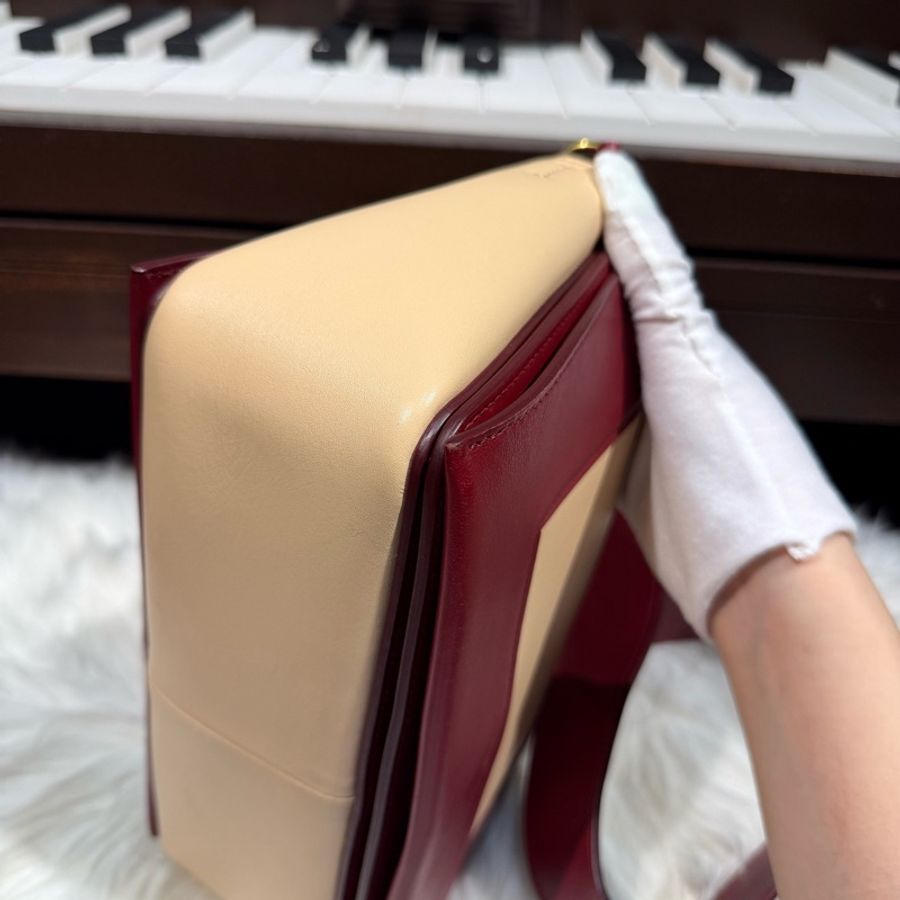 賽琳/Celine Frame 酒紅色拼裸色-4
