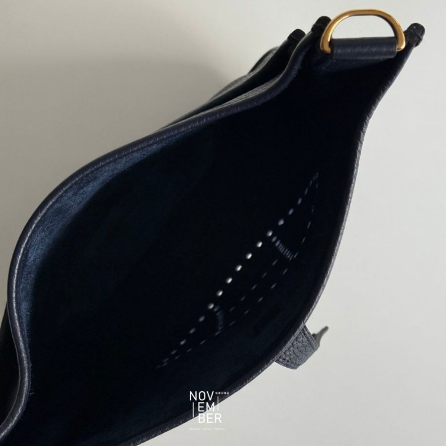 99新🆕 Hermès 愛馬仕 Evelyne 29 海軍藍金釦-4