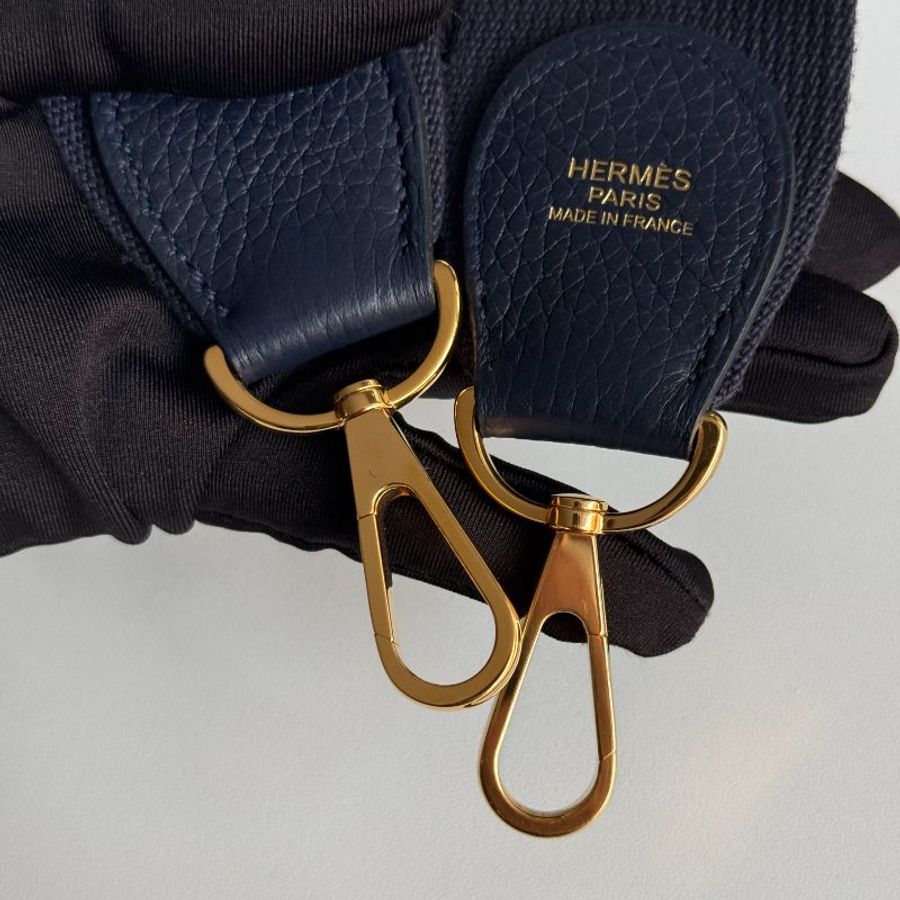 99新🆕 Hermès 愛馬仕 Evelyne 29 海軍藍金釦-14