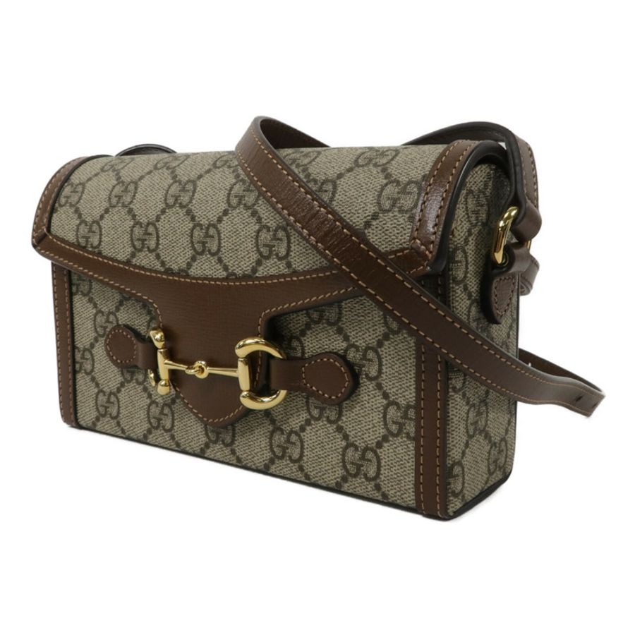GUCCI 塗層帆布Horsebit 1955 Mini肩背袋-1