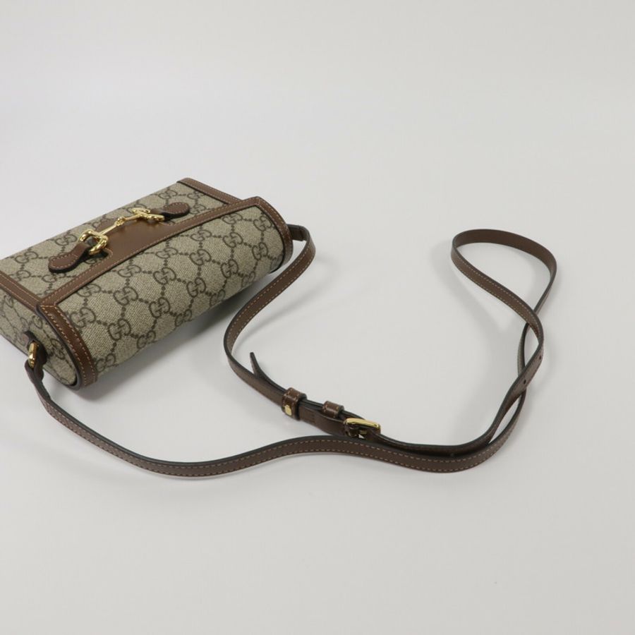 GUCCI 塗層帆布Horsebit 1955 Mini肩背袋-8