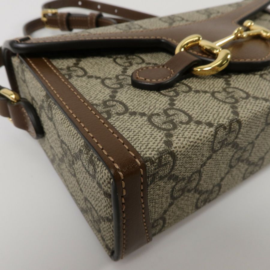 GUCCI 塗層帆布Horsebit 1955 Mini肩背袋-10