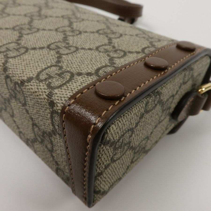 GUCCI 塗層帆布Horsebit 1955 Mini肩背袋-13