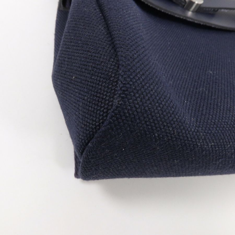 HERMES 帆布Mini Herbag肩背袋Bleu Indigo-10