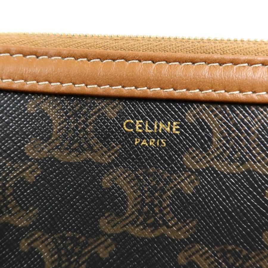 CELINE 塗層帆布Clutch On Chain肩背袋-5