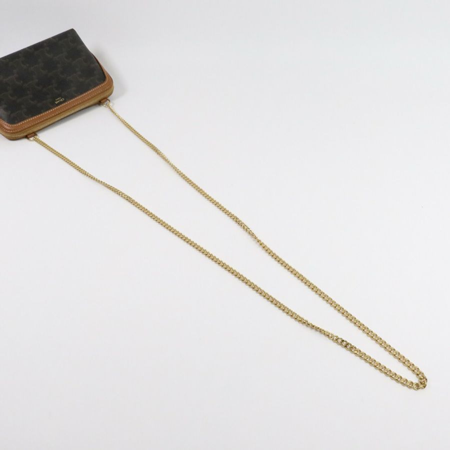 CELINE 塗層帆布Clutch On Chain肩背袋-8