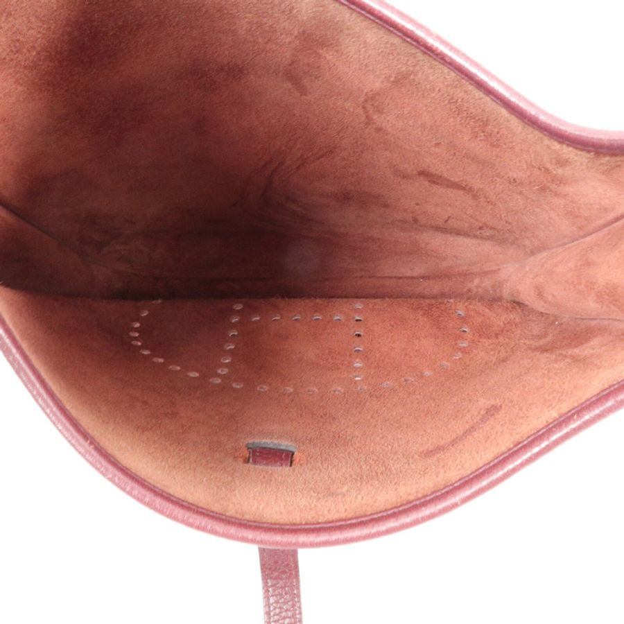 HERMES Clemence皮革Evelyne PM 肩背袋Bordeaux-4
