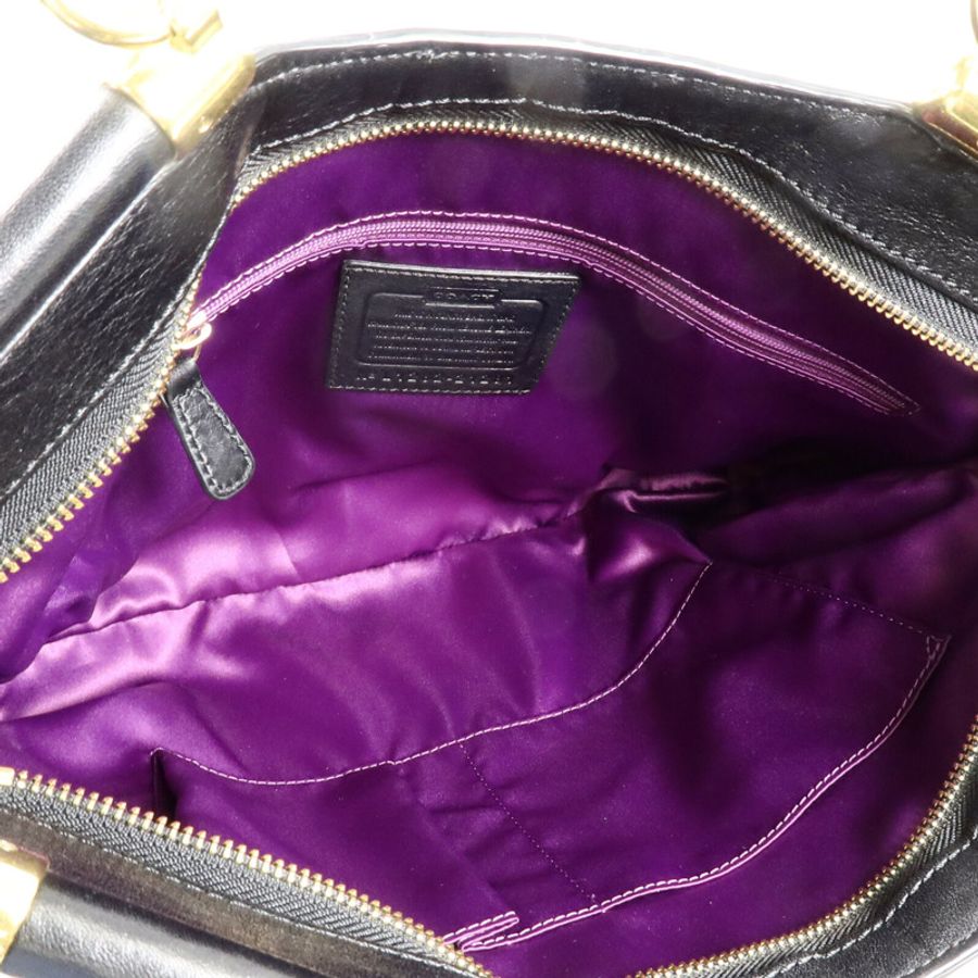 COACH 牛皮皮革Madison Carrie Satchel Bag手挽肩背兩用袋-4