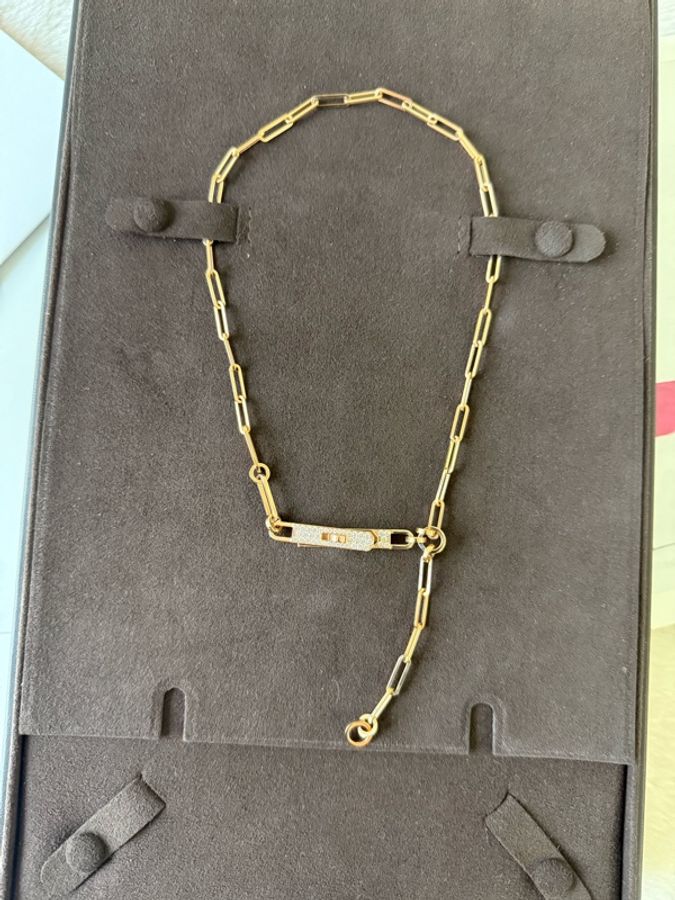 Kelly Chaine Y 造型鑽石項鍊(玫瑰金)-1