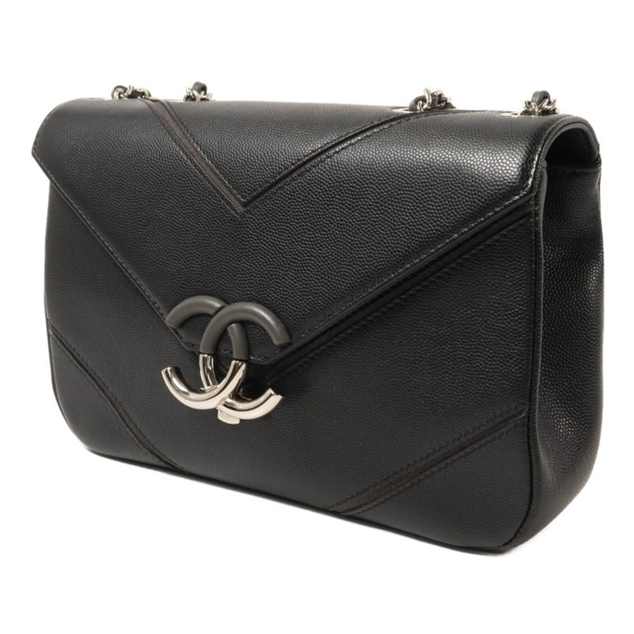CHANEL 牛皮皮革Macro Chevron Envelope Flap Bag鏈帶肩背袋-2