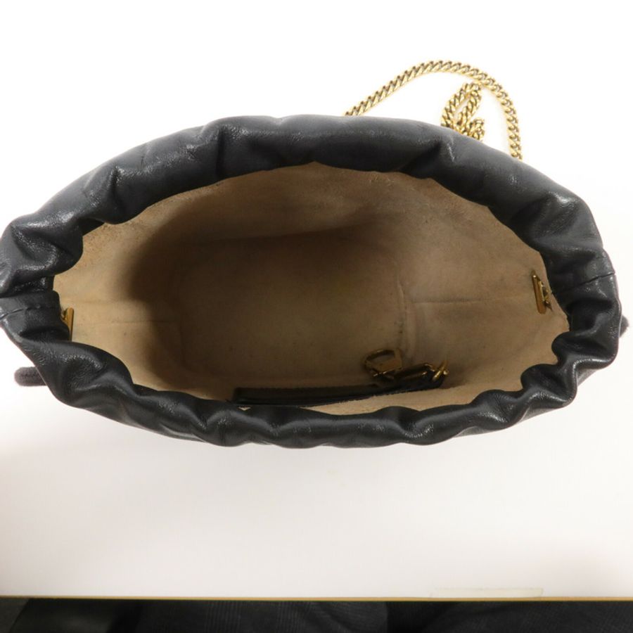 GUCCI 牛皮皮革GG Marmont Mini Bucket鏈帶肩背袋-4