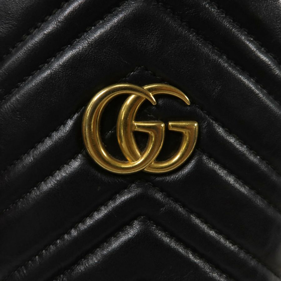 GUCCI 牛皮皮革GG Marmont Mini Bucket鏈帶肩背袋-7