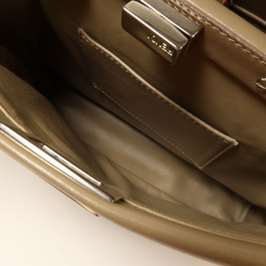 FENDI 牛皮皮革Peekaboo Iconic Mini手挽肩背兩用袋-4