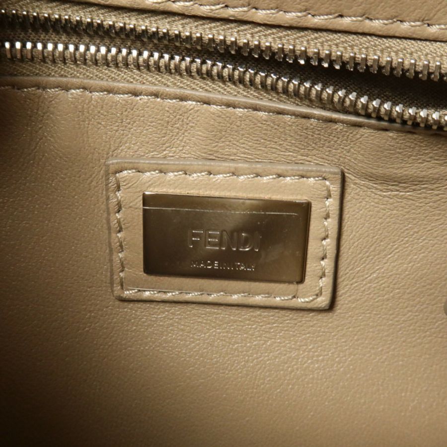 FENDI 牛皮皮革Peekaboo Iconic Mini手挽肩背兩用袋-6