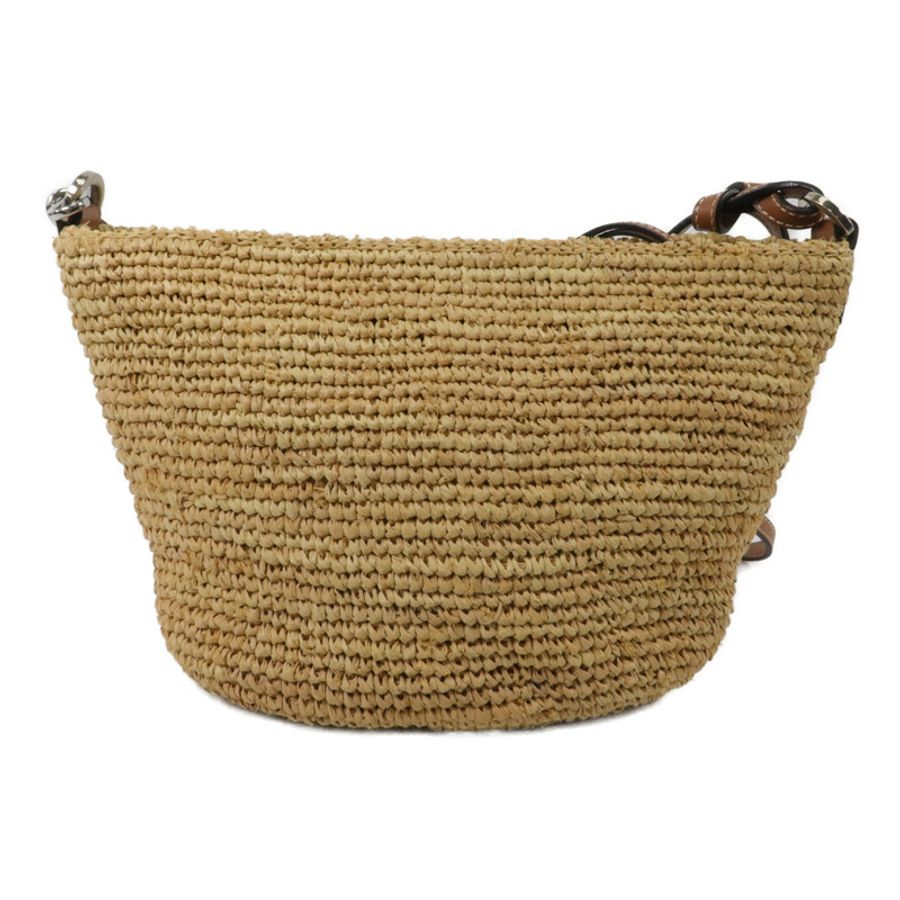 LOEWE Raffia/牛皮皮革Slit Pochette Bag肩背袋-2