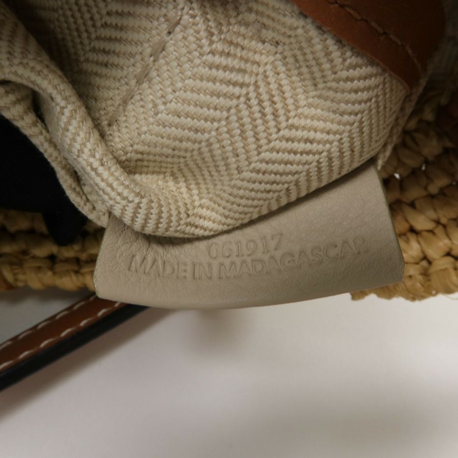 LOEWE Raffia/牛皮皮革Slit Pochette Bag肩背袋-6