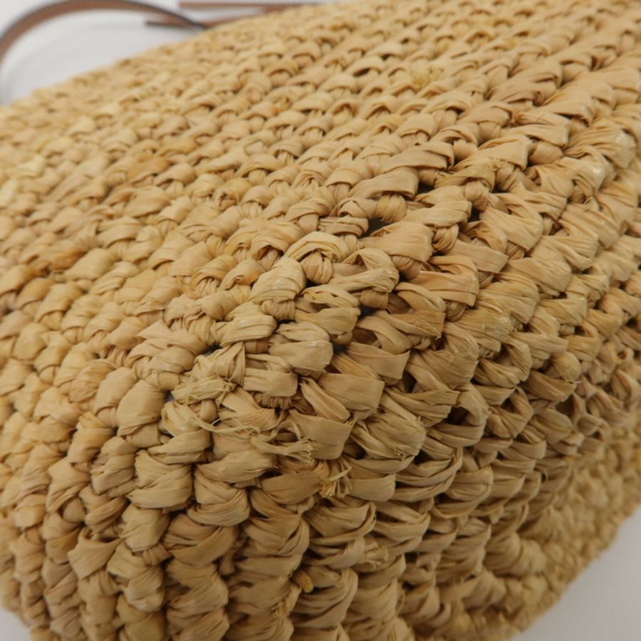 LOEWE Raffia/牛皮皮革Slit Pochette Bag肩背袋-11