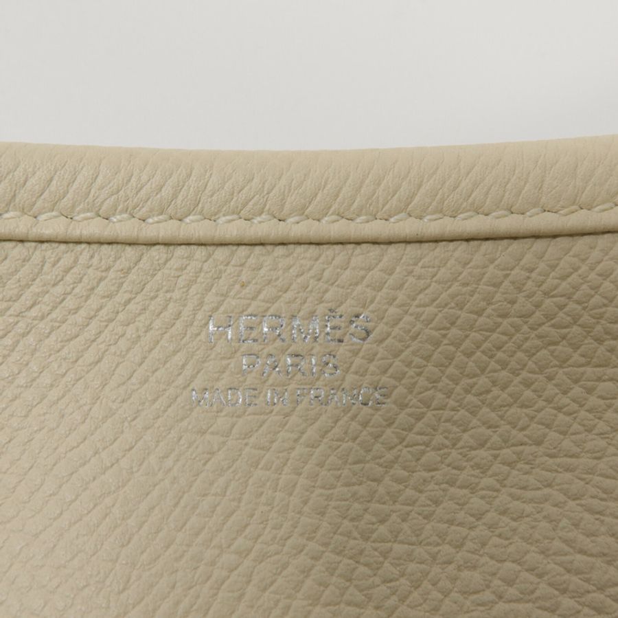 HERMES Epsom皮革Evelyne PM肩背袋Craie-5