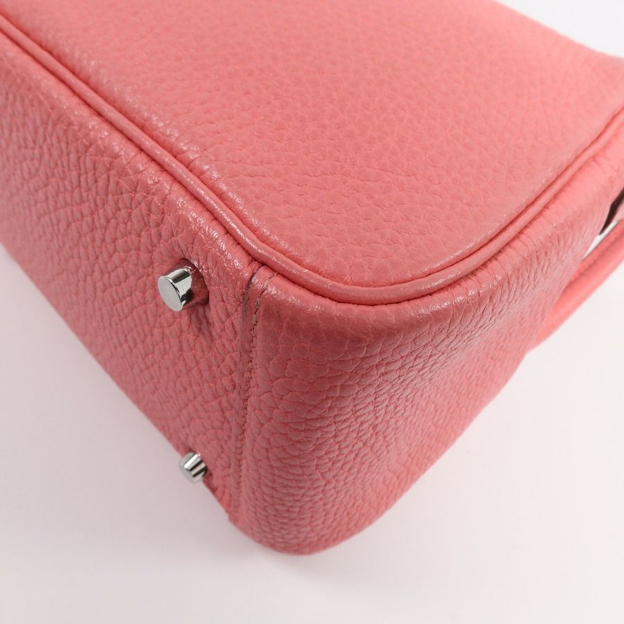 HERMES Clemence皮革Mini Lindy手挽肩背兩用袋-10