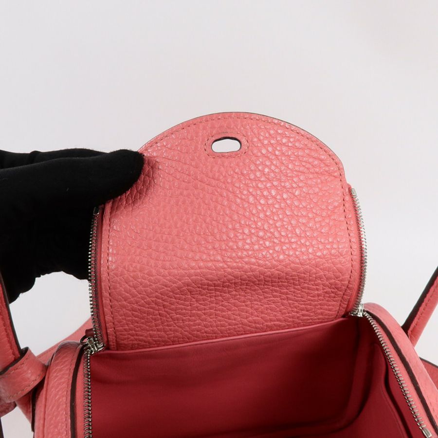 HERMES Clemence皮革Mini Lindy手挽肩背兩用袋-12