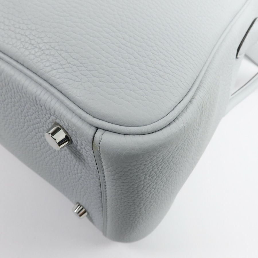 HERMES Clemence皮革Lindy 26手挽肩背兩用袋Blue Pale-12