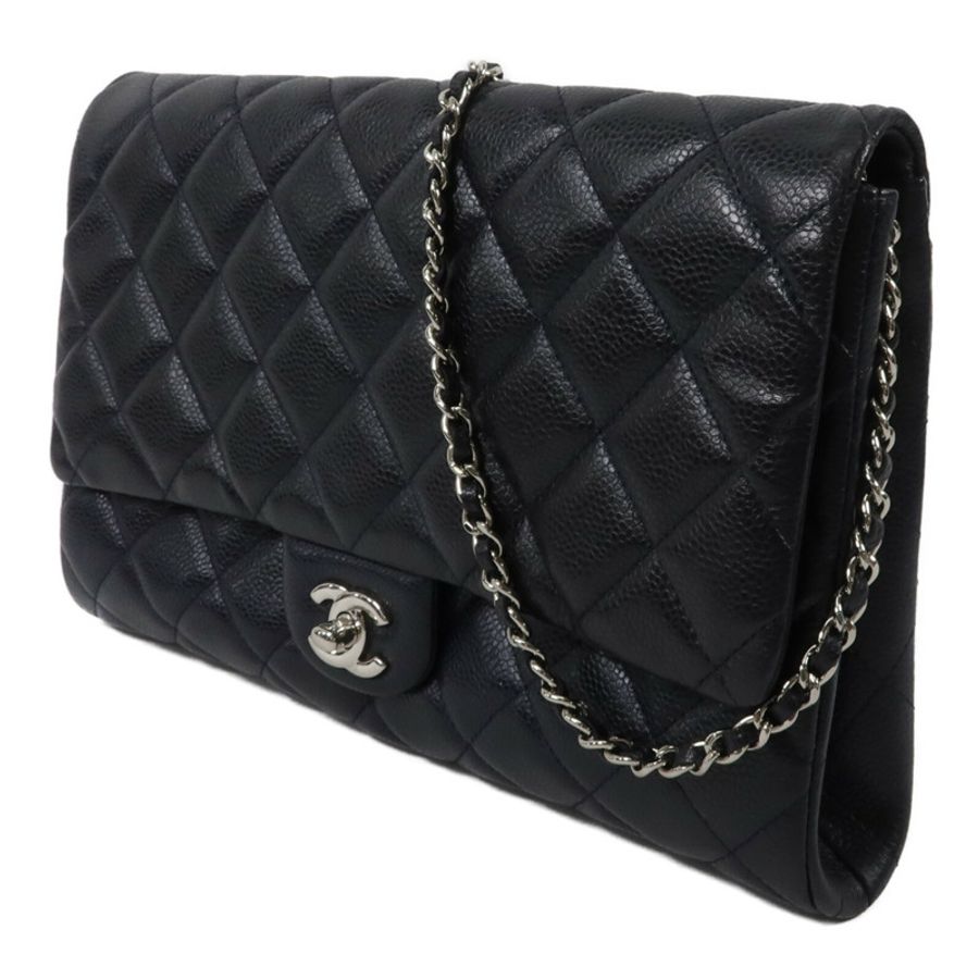 CHANEL 牛皮皮革Chain Shoulder鏈帶肩背袋-1