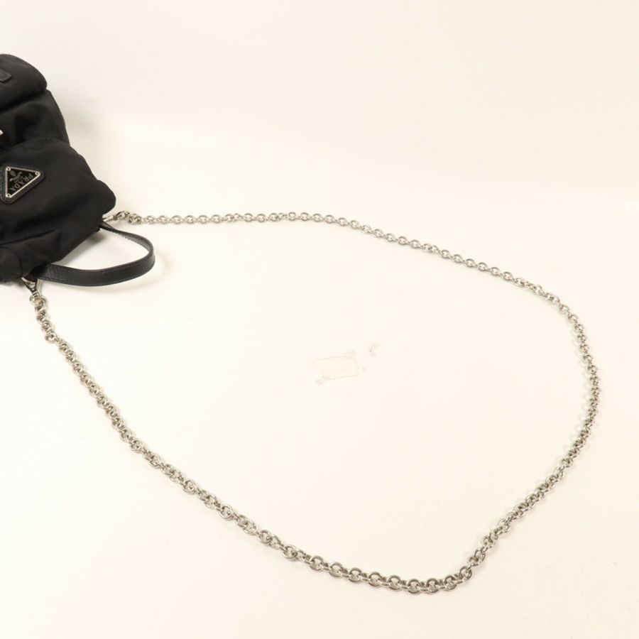 PRADA 尼龍Mini Backpack Chain Shoulder鏈帶手挽肩背兩用袋-8