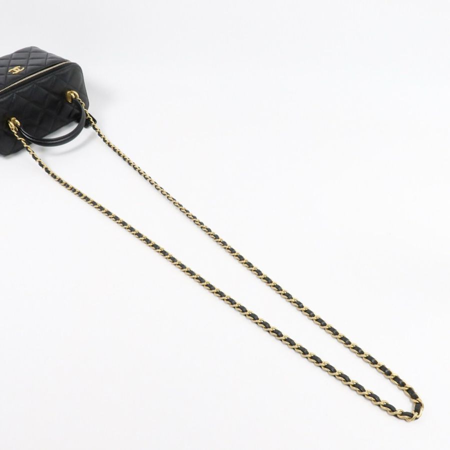 CHANEL 羊皮皮革Vanity Case Top Handle手挽肩背兩用袋-7