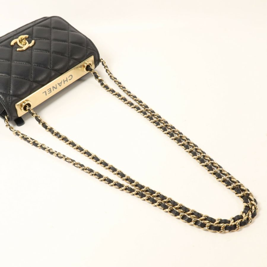 CHANEL 羊皮皮革Trendy CC Wallet On Chain鏈帶肩背袋-7