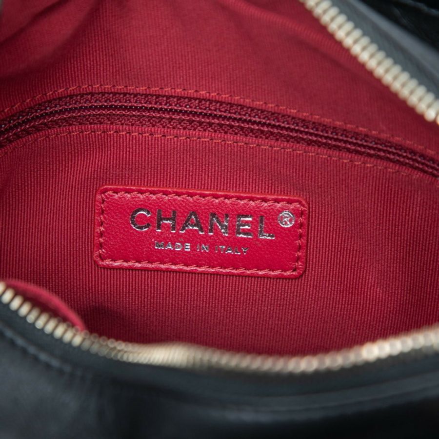 Chanel Coco Mark Gabrielle de Matelassé 鏈條單肩包,黑色皮革,女士 CHANEL-4