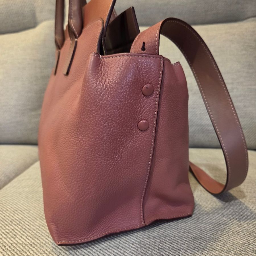 【絕版品】Chloe Cate 2way 手提側背兩用托特包 達靈頓粉-2