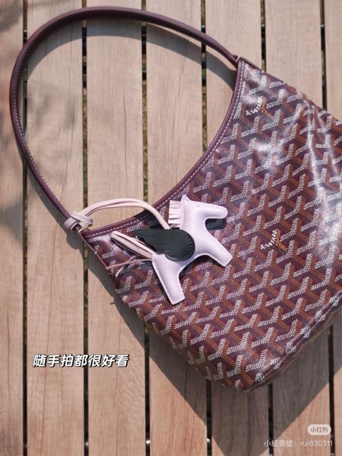 Goyard mini hobo Burgundy 酒紅色-3