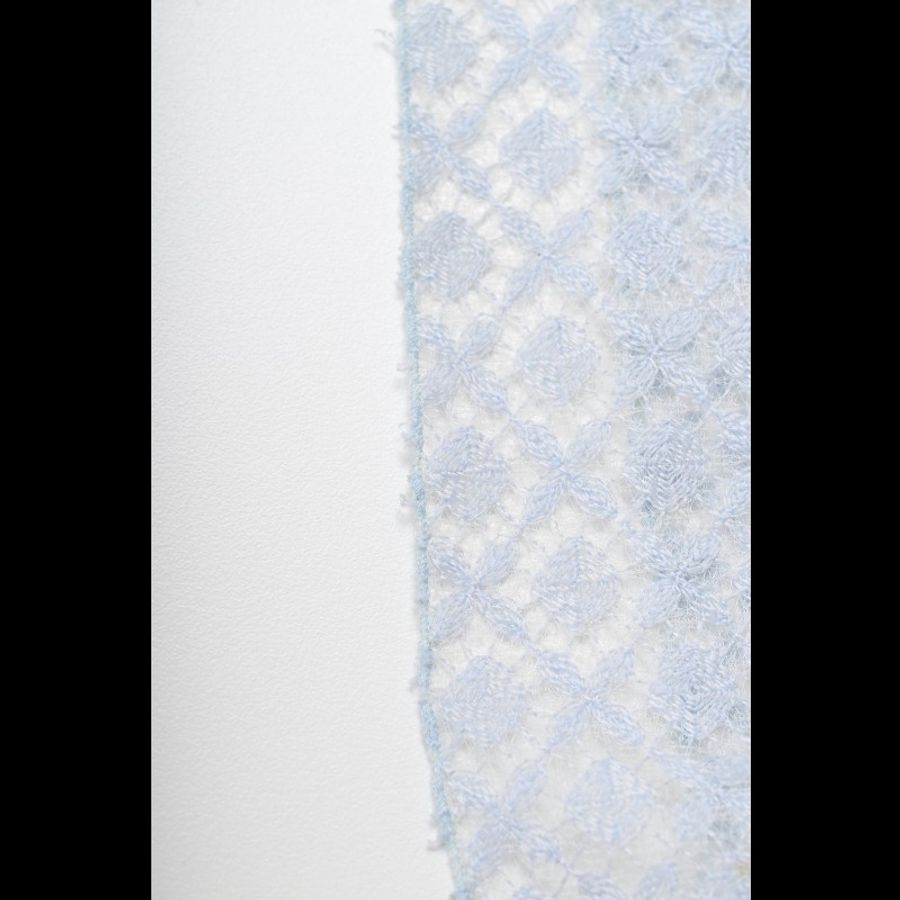 Chanel 07年天蓝色蕾丝滚边小飞袖上衣外套-12