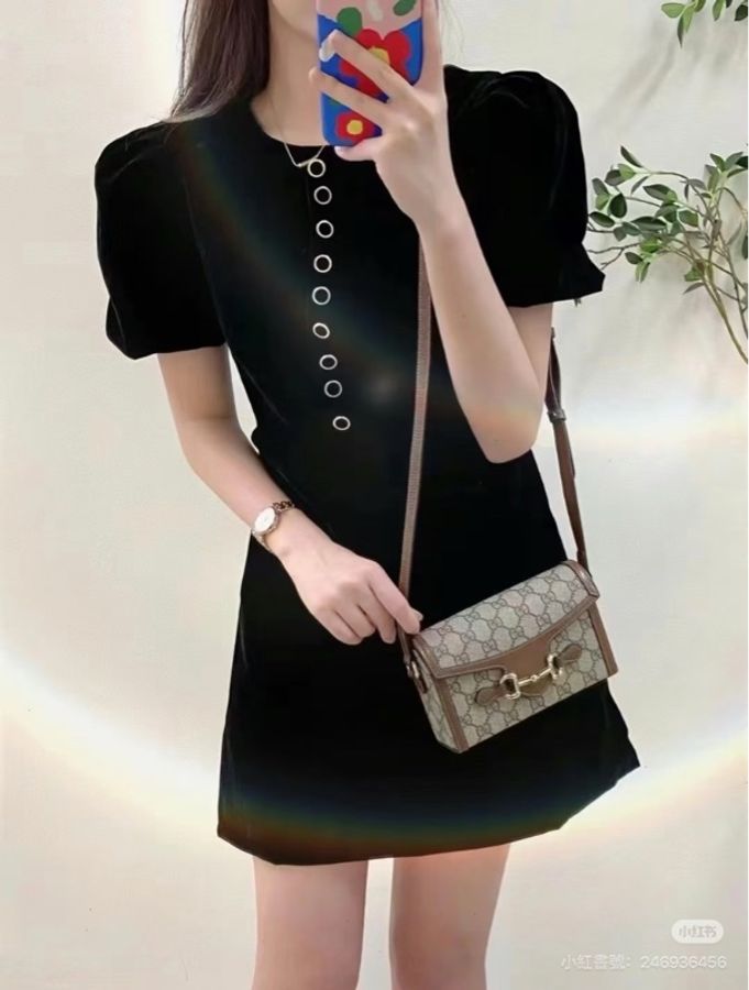 二手Gucci 古馳 Horsebit 1955 Mini 699296 單肩斜跨包 盒子包 橫版 手機包-14