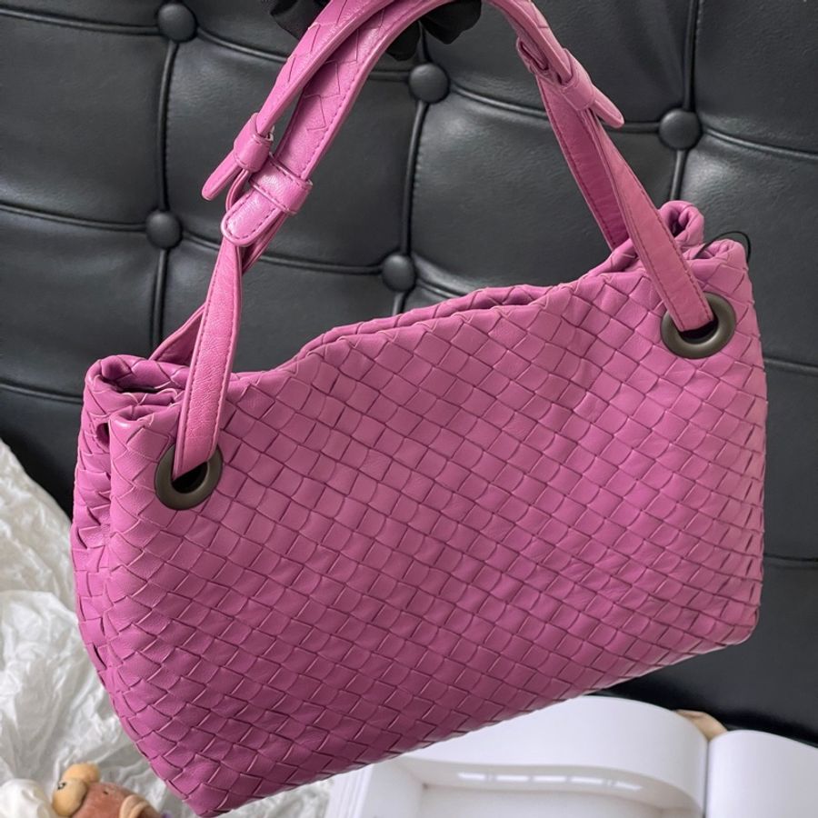 葆蝶家/Bottega Veneta bv雙橋包小號樹莓色-4