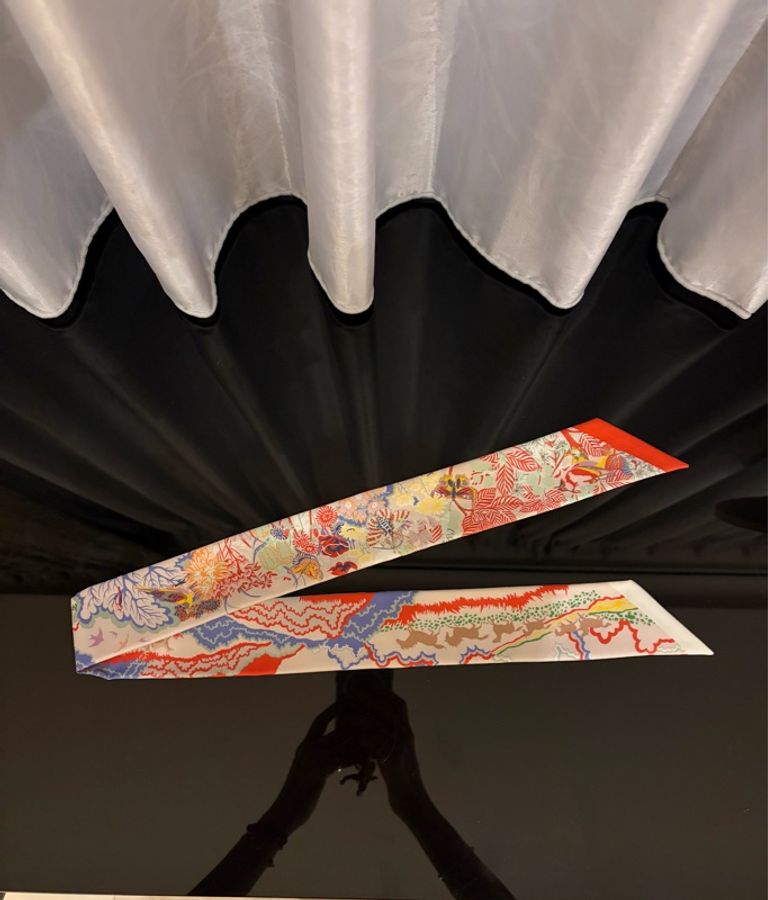 Hermes Twilly 雙面配色花鳥動物蝴蝶絲巾-3
