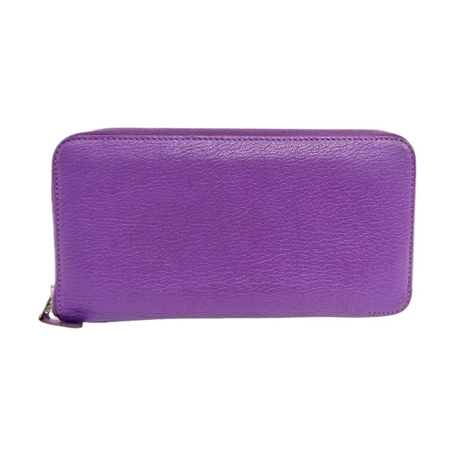 HERMèS Azap 帕爾馬紫牛皮錢包 銀色五金 框P刻-5