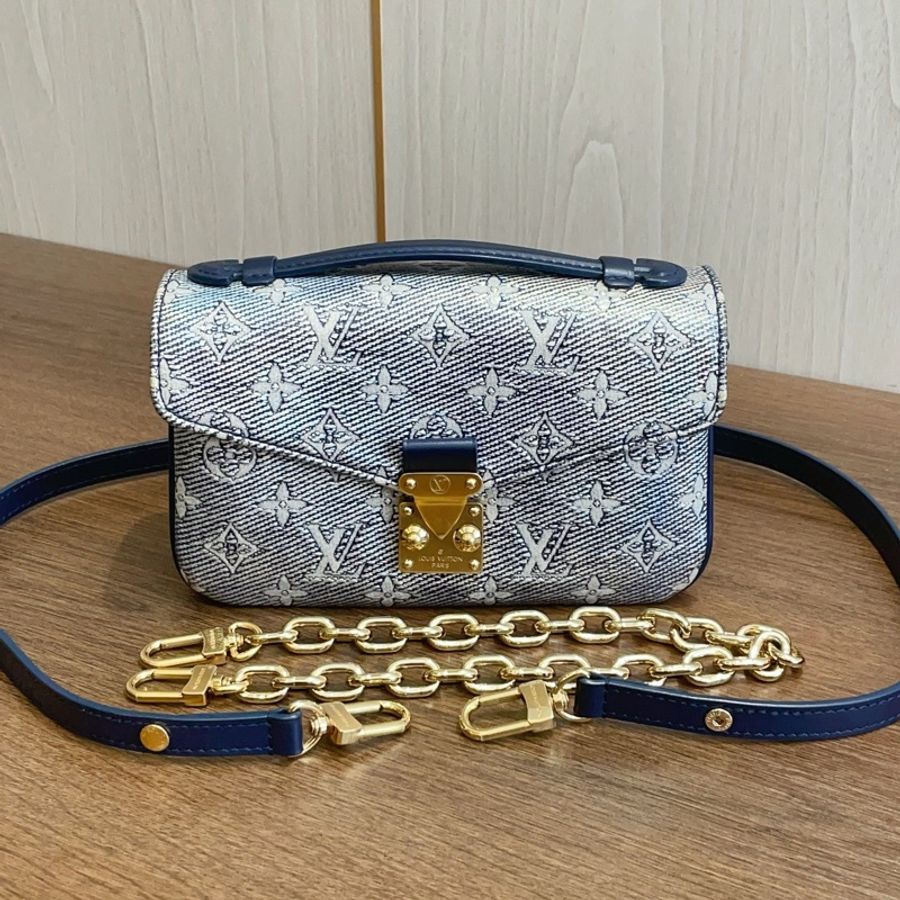路易威登/Louis Vuitton 限量 Metis 炫彩牛仔老花橫版 法棍郵差包-0