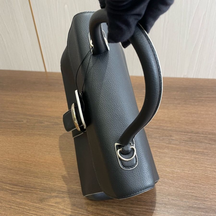 德爾沃/Delvaux 黑色金扣 Brilliant 中號 附肩帶 27.5*13.5*21.5-6