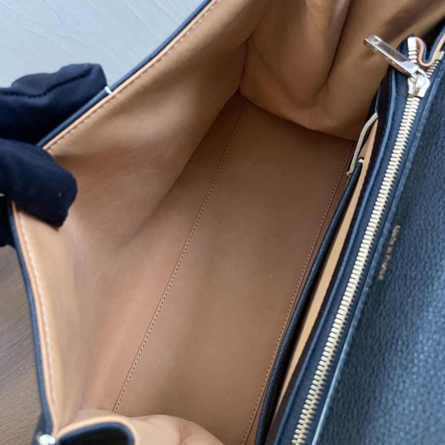 德爾沃/Delvaux 黑色金扣 Brilliant 中號 附肩帶 27.5*13.5*21.5-8
