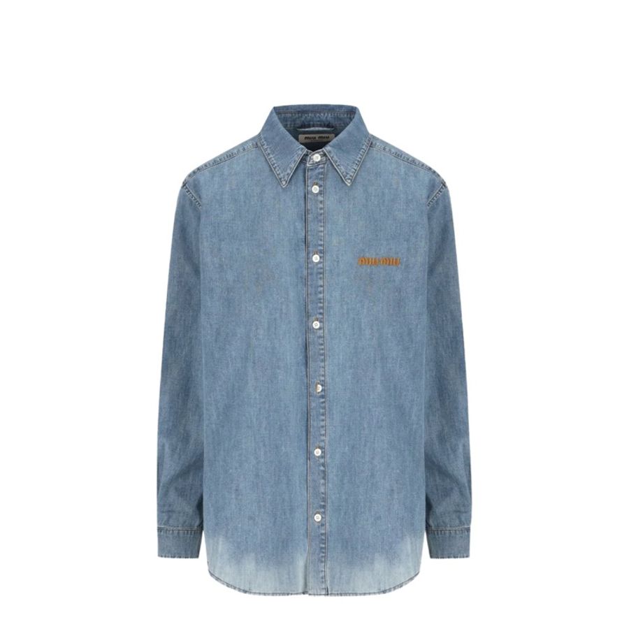 Miu Miu blue chambray shirt 42 襯衫-0