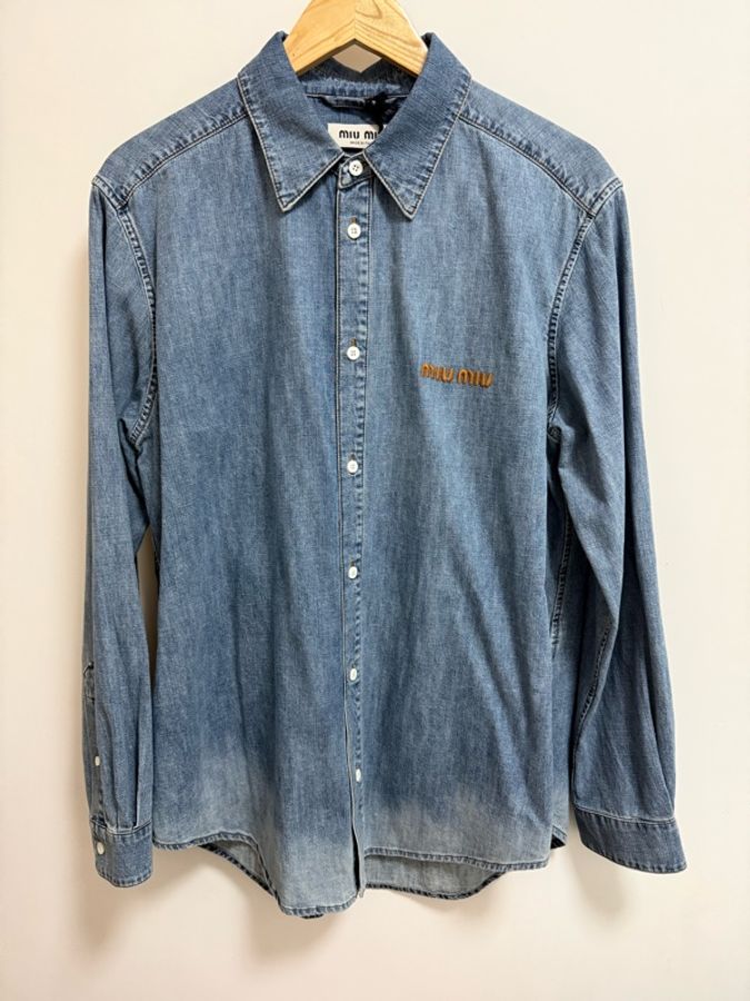 Miu Miu blue chambray shirt 42 襯衫-1