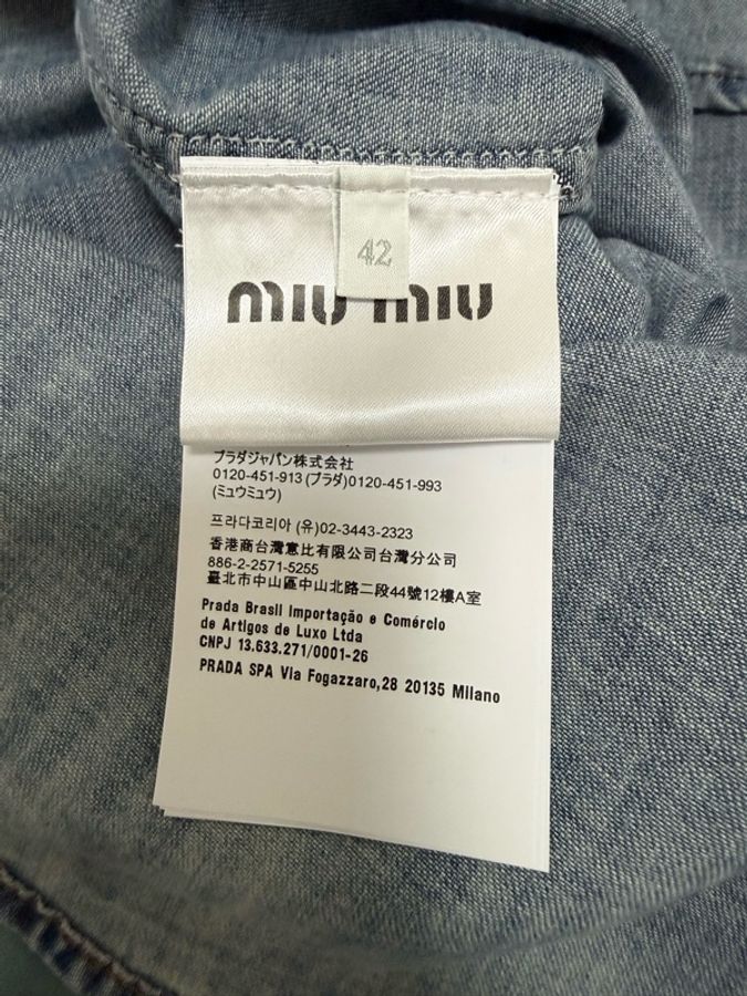 Miu Miu blue chambray shirt 42 襯衫-5