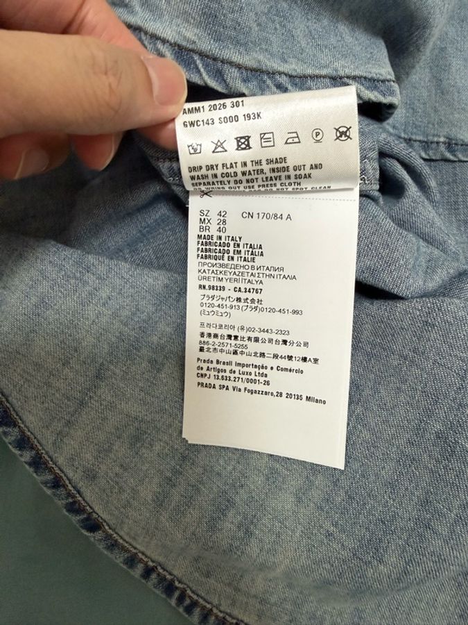 Miu Miu blue chambray shirt 42 襯衫-6