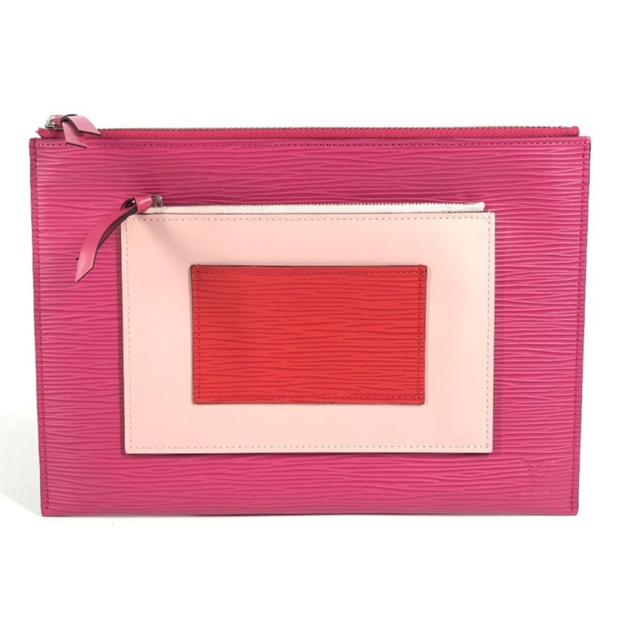 路易威登 M62253 Epi Pochette Plat 手袋,女士手提包,手拿包,手包,珍珠粉色-0