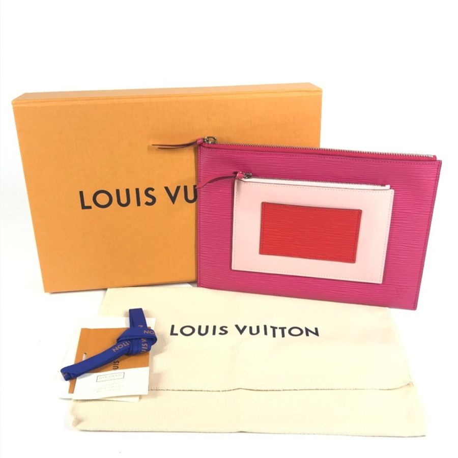 路易威登 M62253 Epi Pochette Plat 手袋,女士手提包,手拿包,手包,珍珠粉色-13