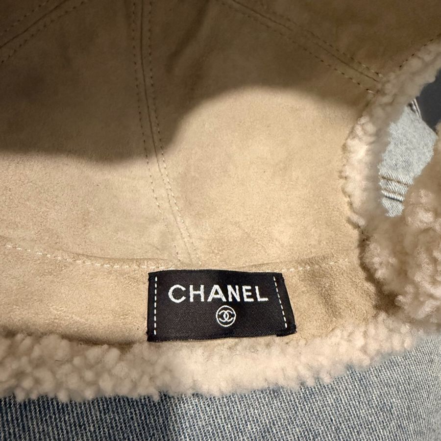 超難買!Chanel 香奈兒 25B 泰迪羊毛 棒球帽 白杏色-16