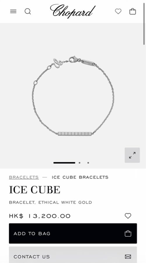 Chopard ICE CUBE BRACELET, ETHICAL WHITE GOLD-7