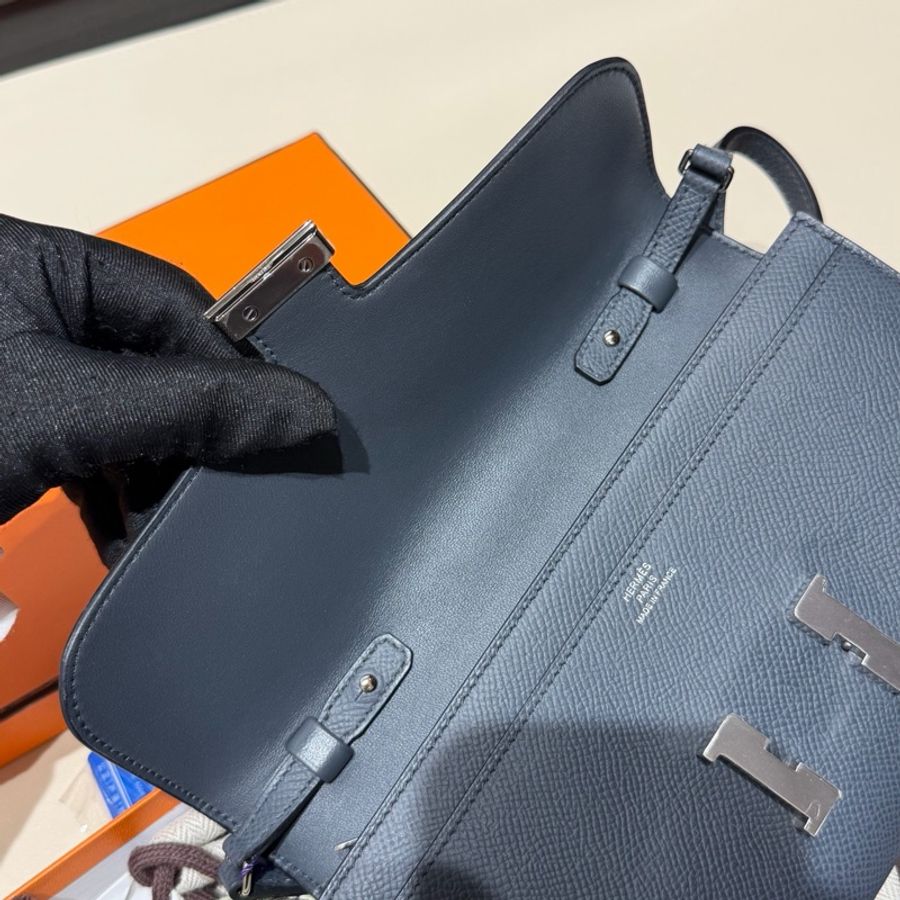 🌈Hermes🧡Constance to go🧡H0霧霾灰銀扣🌟99.5新閑置🌈Epsom皮🌟Stamp W🌟貼膜在🌟兩肩帶🌟有盒🧡constancetogo🌟constance🌟愛馬仕🌟-3
